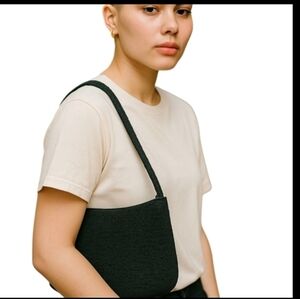 The Sak black Textured crochet lightweight single strap Shoulder Bohemian Bag